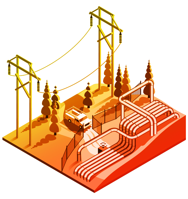 electric gas utilities illustration