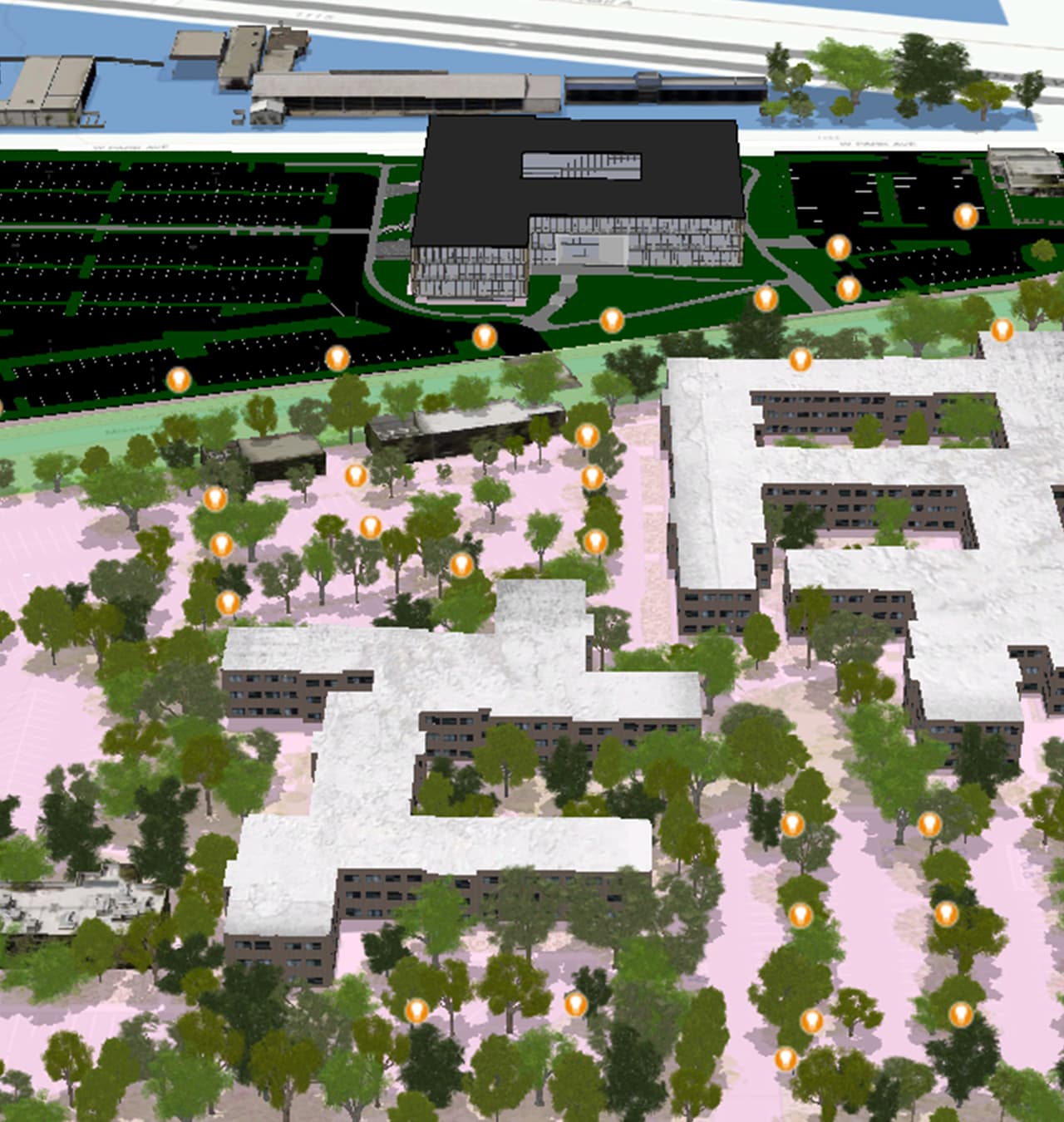 3D view of project in relation to its surroundings