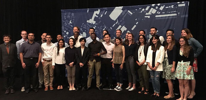 Esri Young Scholar 2018 entrants on stage