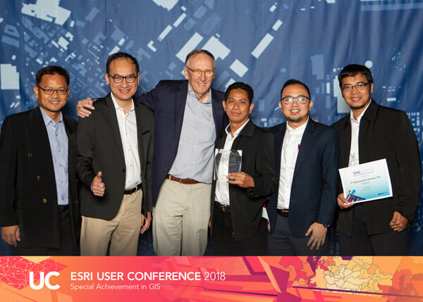 Telkom team with Dr A Istamar and Jack Dangermond