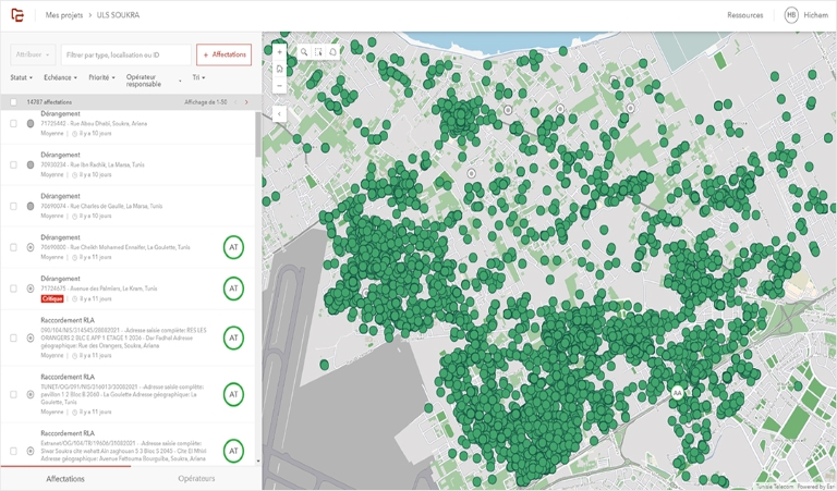 Tunisie Telecom-Map Project