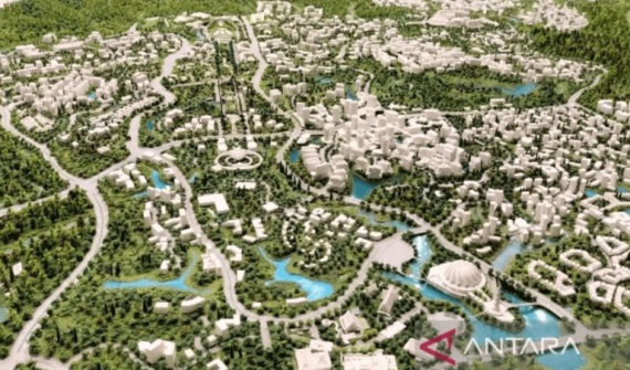 A scale model of Nusantara Capital City
