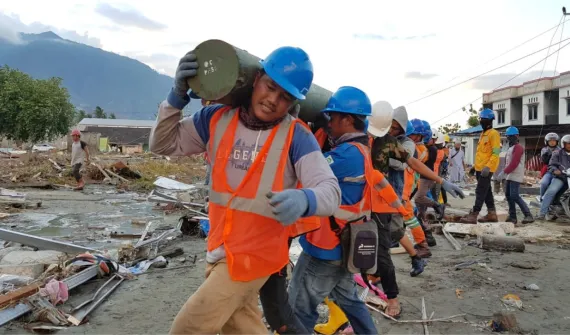 PLN workers-carrying-pole